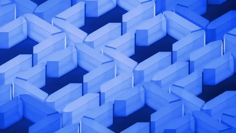 Futuristic 3D Binary Code Grid Animation in Blue Sci-Fi Loop, 4K Seamless Vidéo 306900927