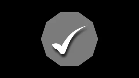 Futuristic 3D Checkmark Animation, Checkmark Symbol on Octagonal Background.. Stock Footage 307960142