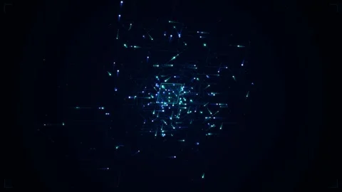 Futuristic 3D CPU Microchip and Digital Circuit Data Network Stock Footage 343803566