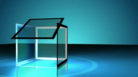 Futuristic 3d digital cube revolving Video stock 43805433