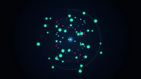 Futuristic 3D DNA Helix Network Animation Bio Tech Data Stock Footage 346115770