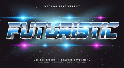 Futuristic 3D editable text effect Stock Illustration