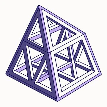 Futuristic 3D Geometric Form Abstract Minimal Vector Element Stock Illustration