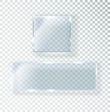 Futuristic 3D glass box featuring translucent rectangle frames, search buttons 스톡 일러스트