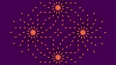 Futuristic 3D Glowing Radial Pattern Purple and Amber Motion Loop Stock Footage 340510166