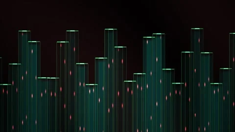 Futuristic 3d Green Equalizer Bars Visualizing Audio Frequency Data Stock Footage 343698547