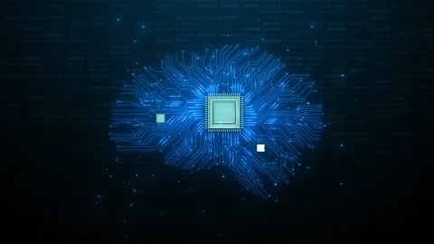 Futuristic 3D Hologram of human brain energy HUD, Abstract Advanced technology Stock Footage 293529943