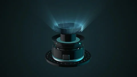 Futuristic 3D HUD Interface with Blue Rays. Digital HUD and Rays. 4K Stock Footage 277576230