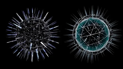 Futuristic 3D Identity Hologram Sphere Animation Stock Footage 72136558