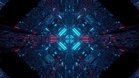 Futuristic 3d illustration motion background live walllpaper club visual vj loop Stock Footage 126648090