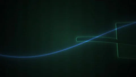 Futuristic 3d Neon Glowing Cyan Geometry Animation for Tech Backgrounds Stock Footage 343698507