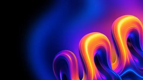 Futuristic 3D Neon Gradient Streamline Background for Tech Design Stock Illustration