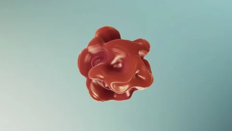 Futuristic 3D plastic object with fractal noisy surface Stock Footage 239244346