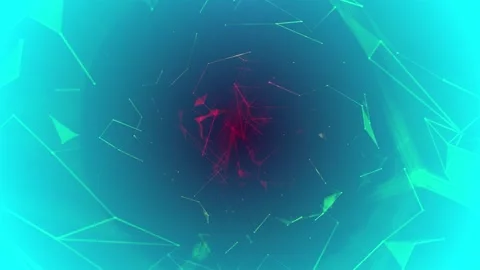 Futuristic 3D Plexus Digital Communications Network Footage in Shimmering Co Video stock 343626726