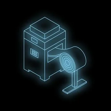 Futuristic 3d printer processing roll filament, illustrating advanced additiv 库存插图