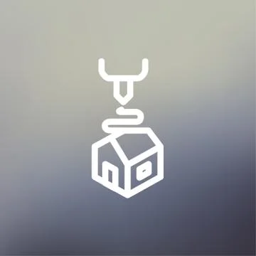 Futuristic 3D printer thin line icon Illustrazione stock