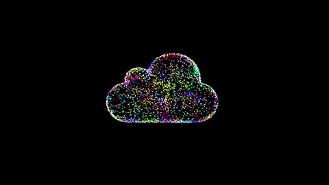 Futuristic 3D render of cloud symbol of global cloud technology systems Stock Footage 240529884