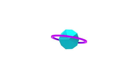 Futuristic 3D render of colored shape inside of ring in isometric view Stock Footage 241894818
