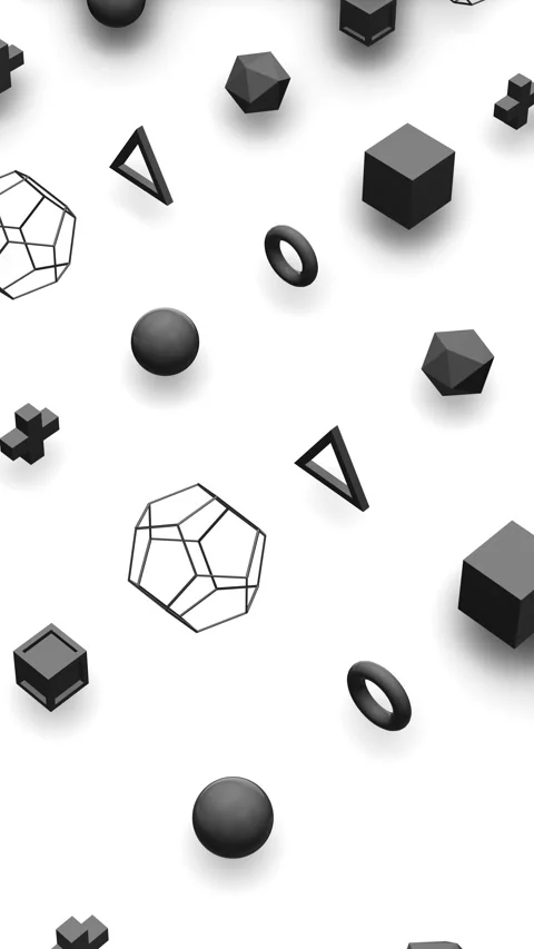 Futuristic 3d render of geometric shapes seamless moving in isometric view Vídeo Stock 330188563