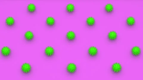 Futuristic 3d render of grid of coronavirus objects in isometric view Stock Footage 241569175