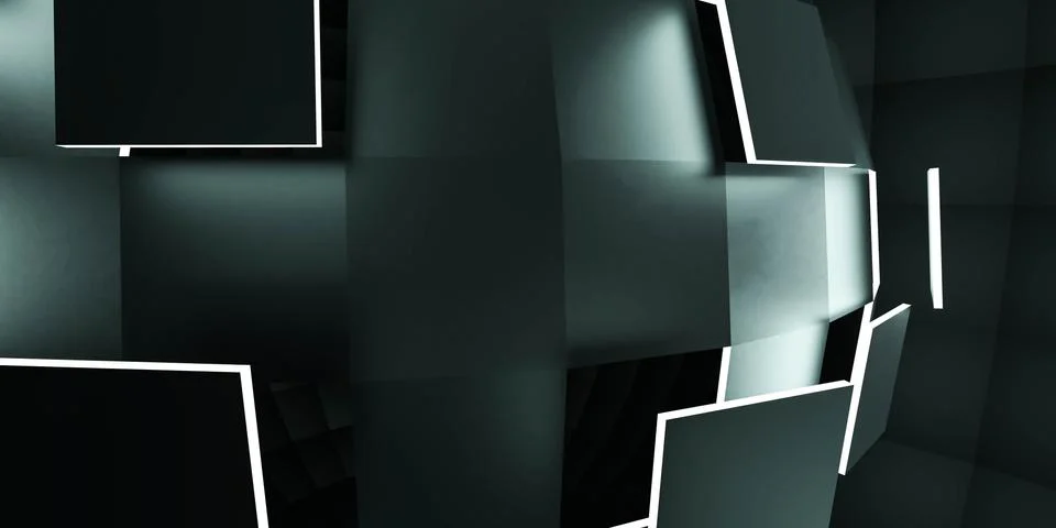 Futuristic 3d render illustration technology background. Abstract structure with 스톡 일러스트