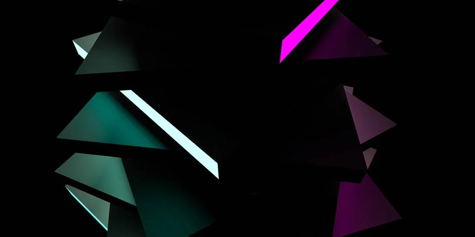 Futuristic 3d render illustration technology background. Abstract structure with 스톡 일러스트