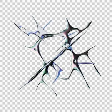 Futuristic 3D render with iridescent chrome metallic type Stock Illustration