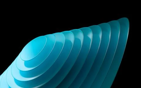 Futuristic 3D Render of Layered Neon Cyan Ellipse Rings Background Stockillustratie