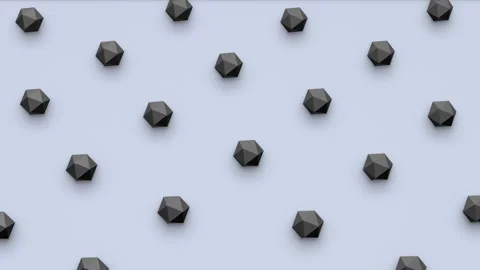 Futuristic 3d render of polyhedral shapes seamless moving in isometric view Stock Footage 240702703