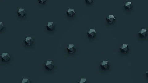 Futuristic 3d render of polyhedral shapes seamless moving in isometric view Stock Footage 242191765