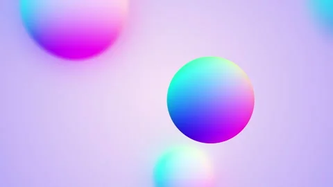 Futuristic 3D render of sphere shapes in holographic gradient Stock Footage 241565922