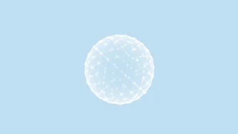 Futuristic 3D render of transparent sphere with wireframe surface Stock Footage 242799016