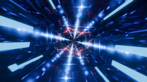 Futuristic 3d render, vj loop, technology tunnel with lights reflections metal Vidéo 275045126