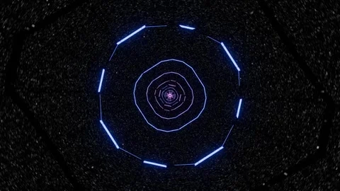 Futuristic 3d render, vj loop, technology tunnel with lights reflections metal Vidéo 275917065