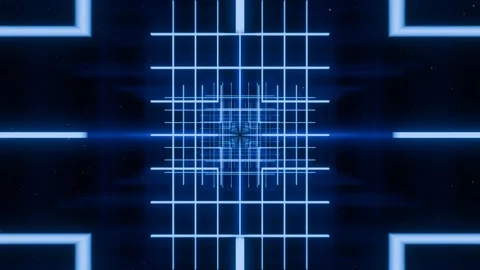 Futuristic 3d render, vj loop, technology tunnel with lights flashing Vidéo 276224062