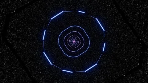 Futuristic 3d render, vj loop, technology tunnel with lights reflections metal Vidéo 276498954