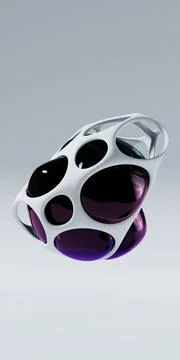 Futuristic 3d rendering abstract ball, color gradient spherical glass orb on  Stock Illustration