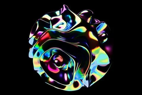 Futuristic 3d rendering   colorful  abstract ball, color gradient spherical g 스톡 일러스트