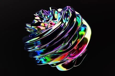 Futuristic 3d rendering   colorful  abstract ball, color gradient spherical g Stock Illustration