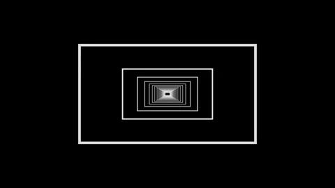 Futuristic 3D rendering of glowing white digital screen frames tunnel loop Stock Footage 340246202