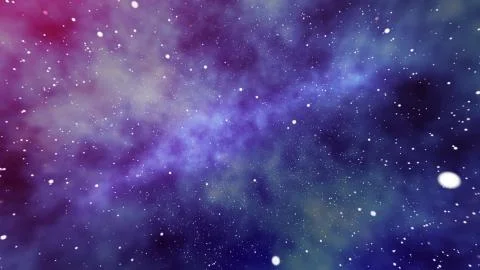 A futuristic 3d rendering of a huge nebula of stars and planets in the univer Stock Illustration