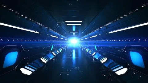 A futuristic 3d rendering of a hypersonic subway placed underground for long  Ilustración de archivo