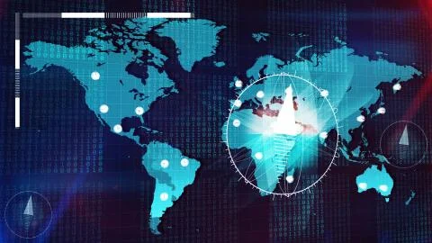 Futuristic 3D rendering of the light blue world Internet atlas shot aslant wi 스톡 일러스트