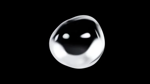 Futuristic 3D rendering of liquid chrome metal sphere mutating loop Stock Footage 340242079