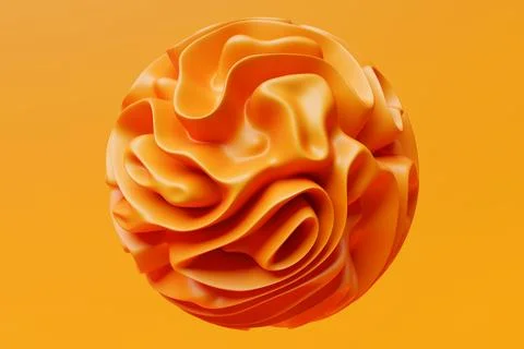 Futuristic 3d rendering    yellow  abstract ball, color gradient spherical gl Illustrazione stock