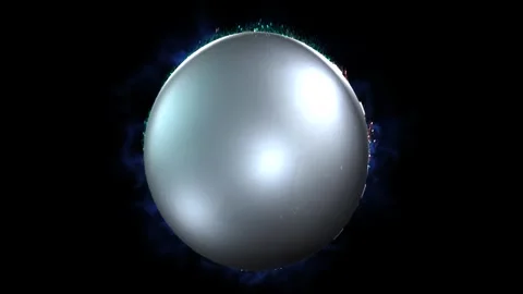 Futuristic 3D sci-fi quantum sphere design 05, with metallic panels, embedded Stock Footage 325479097
