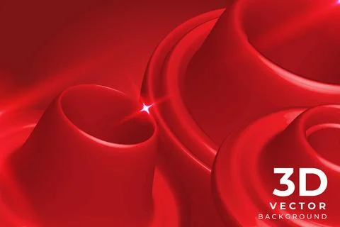 Futuristic 3d style circle gradient red color background design vector 库存插图
