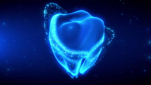 Futuristic 3D tooth Anatomy Scan with Rotating Motion Stock Footage 285803351