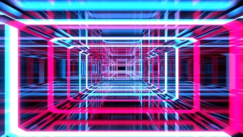 Futuristic 3D tunnel animation, technology concept, 4k Vidéo 222985563