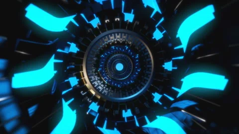 Futuristic 3D Tunnel Stock Footage 168919950